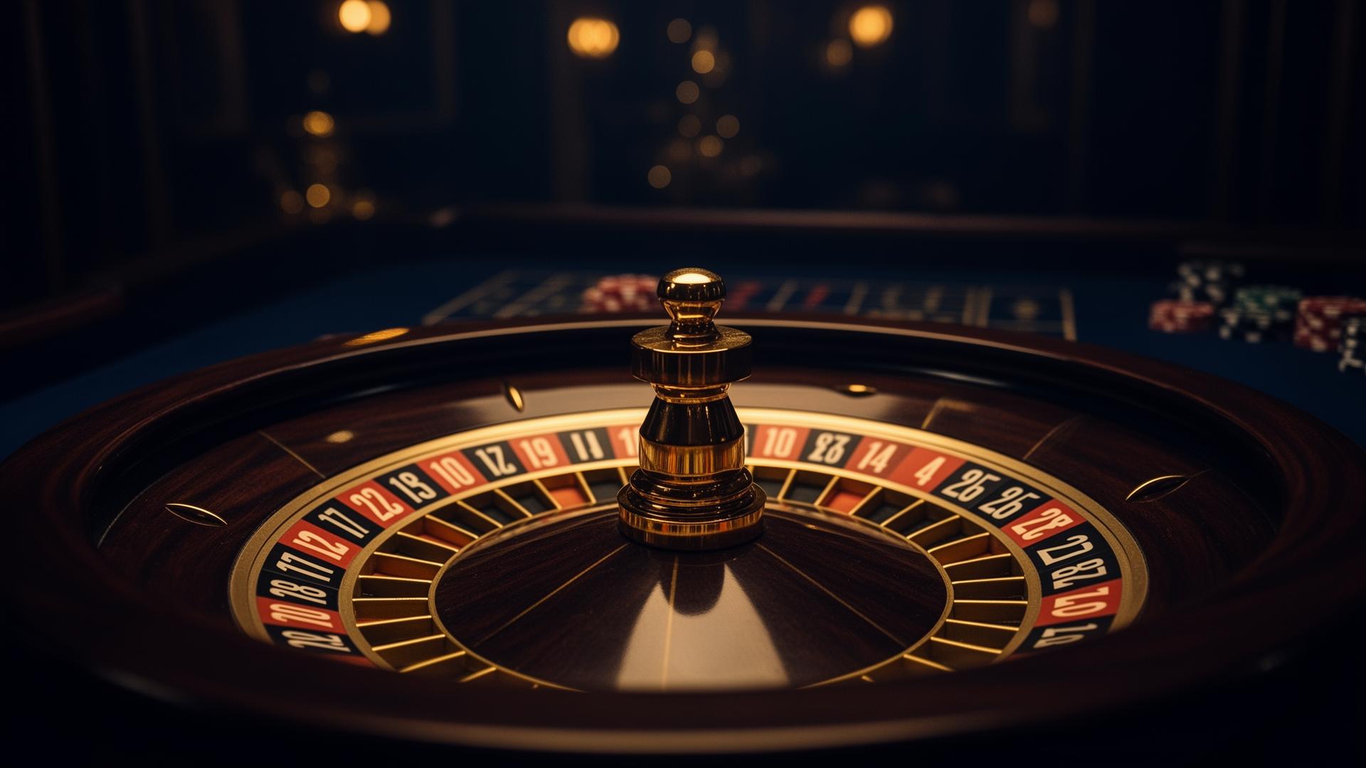 Sfeervolle gouden roulette tafel